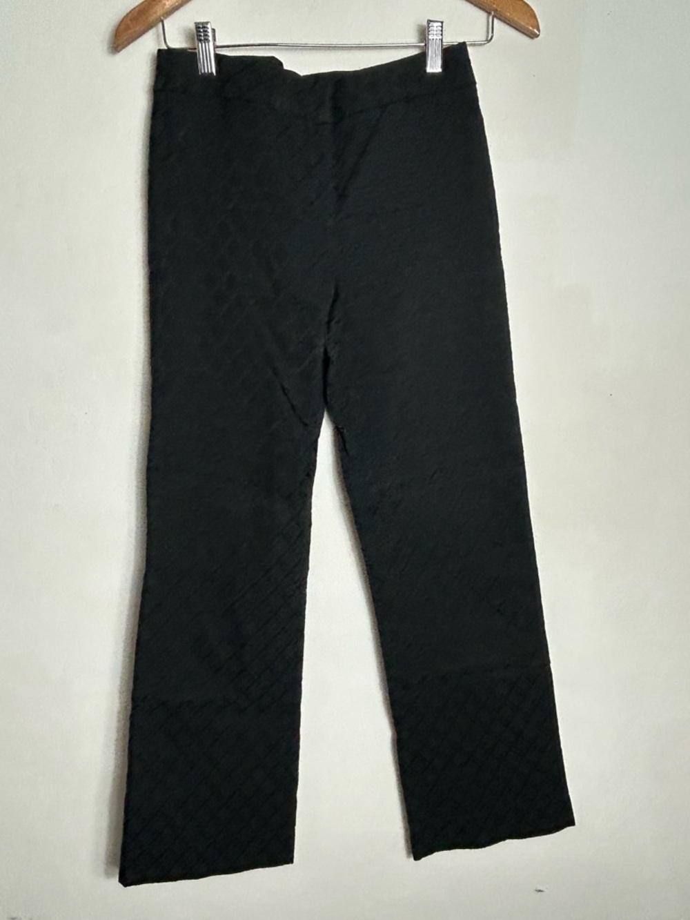 Elie Tahari Black Textured Trousers